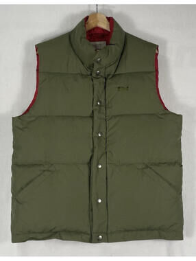 Alife New York Olive Green Down Feather Puffer Vest Sz L